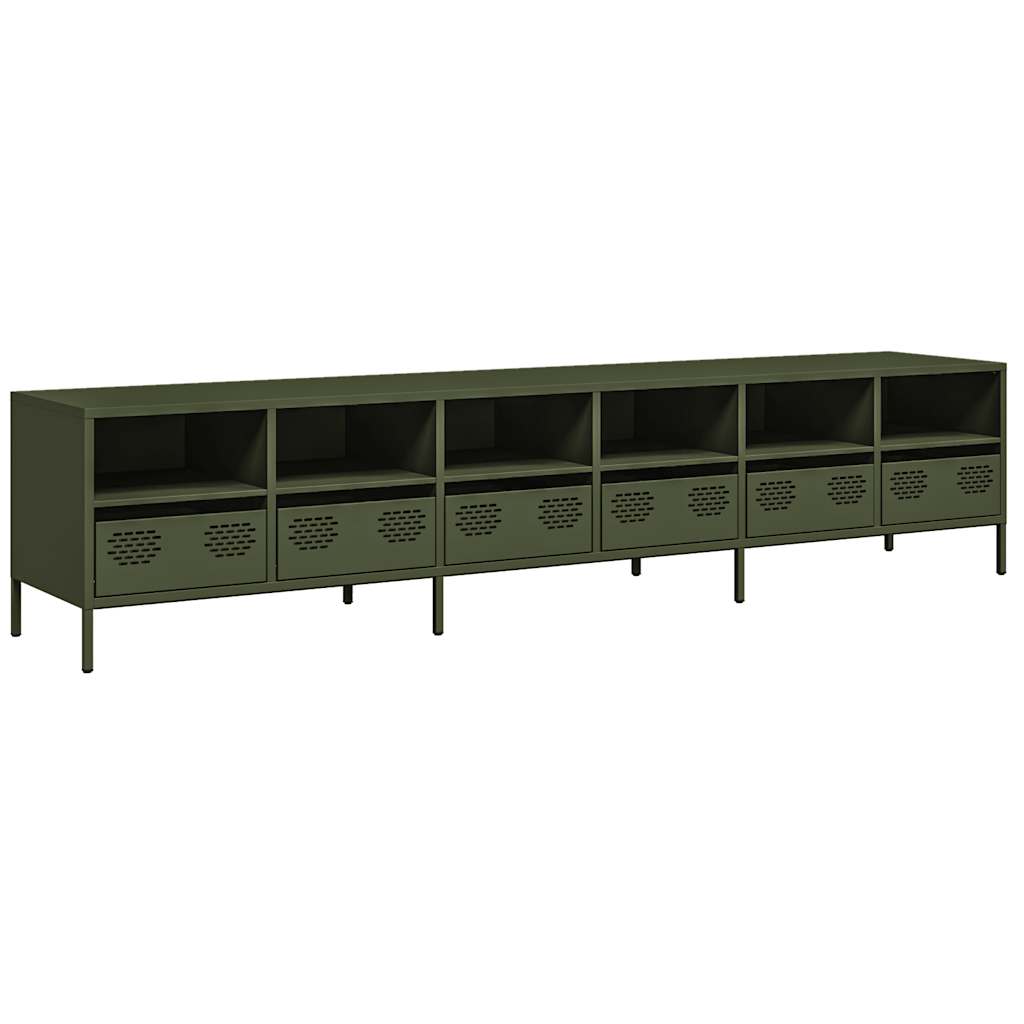 TV Cabinet Olive Green 202x39x43.5 cm Cold-rolled Steel